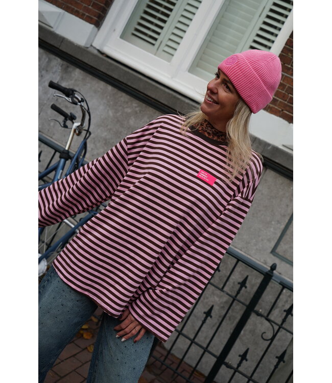 OVERSIZED STREEP TOP BRUIN ROZE
