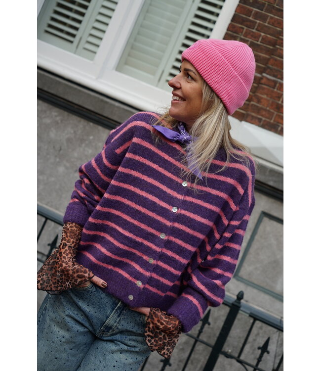 STREEP VEST PAARS  ROZE