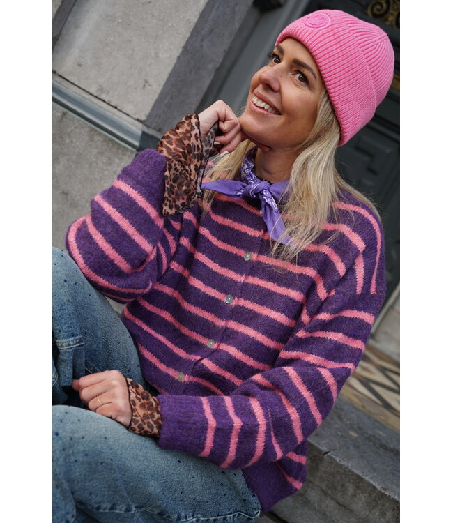 STREEP VEST PAARS  ROZE