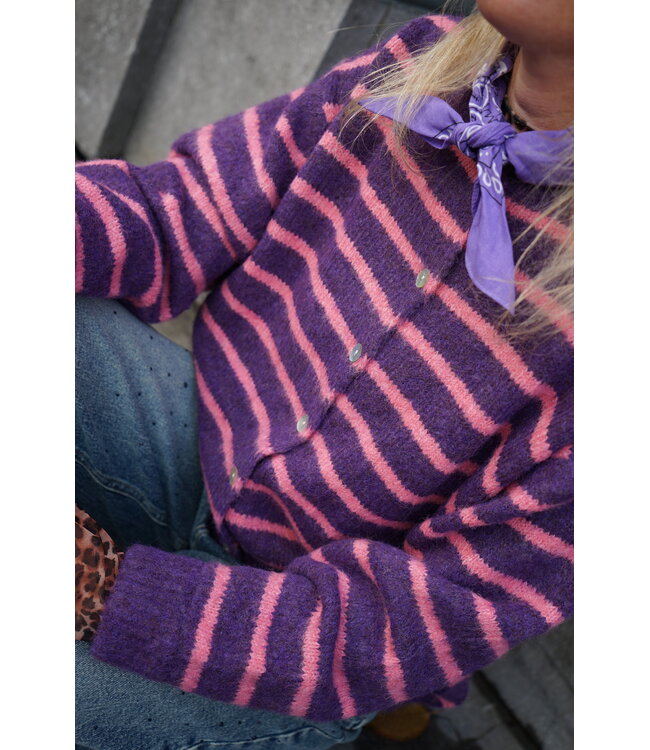 STREEP VEST PAARS  ROZE