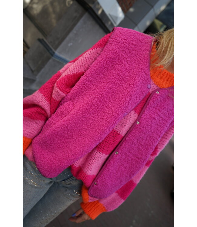 TEDDY GILET ROZE