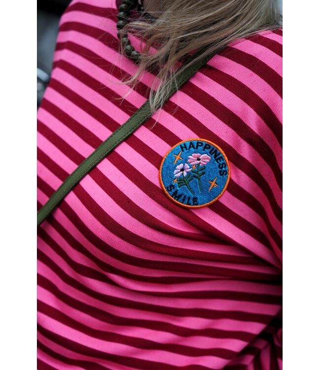 STREEP TOP LIV HAPPINESS ROOD ROZE