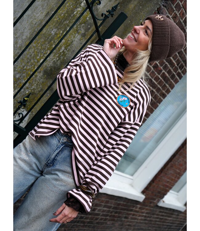 STREEP TOP LIV HAPPINESS BRUIN ROZE