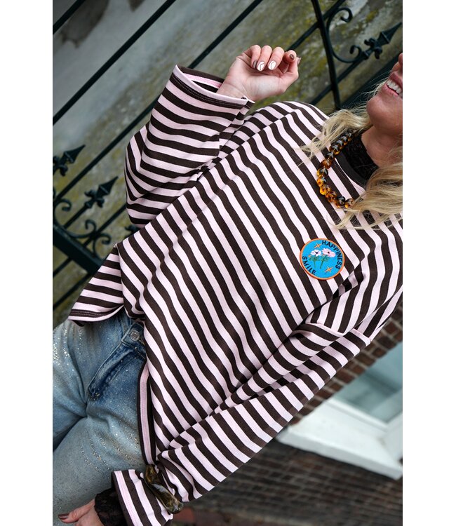 STREEP TOP LIV HAPPINESS BRUIN ROZE