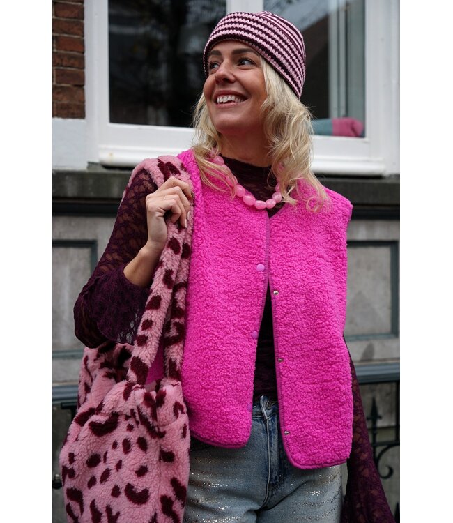 TEDDY GILET ROZE