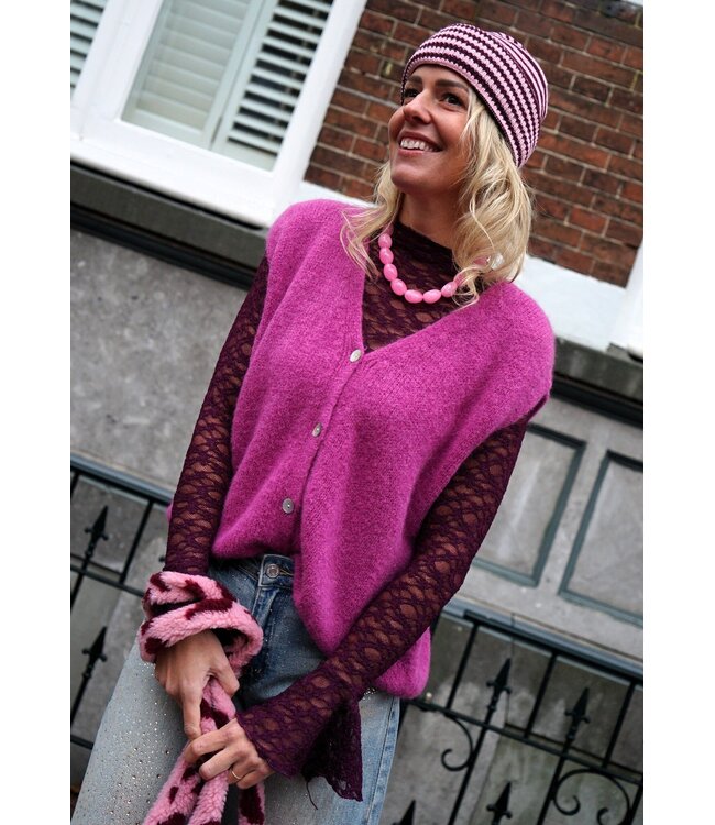 GEBREID GILET ROZE