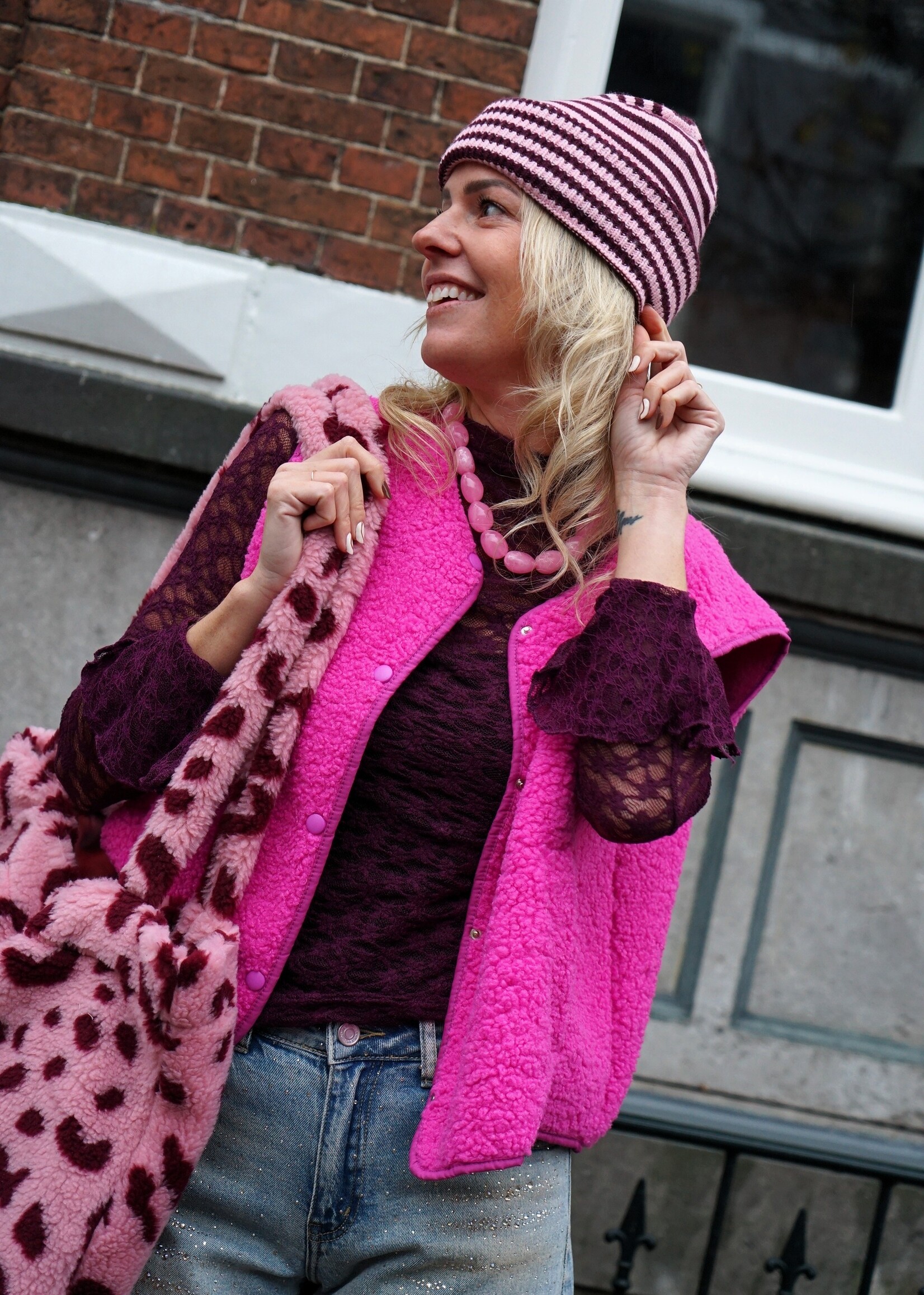 STREEP MUTS AUBERGINE ROZE