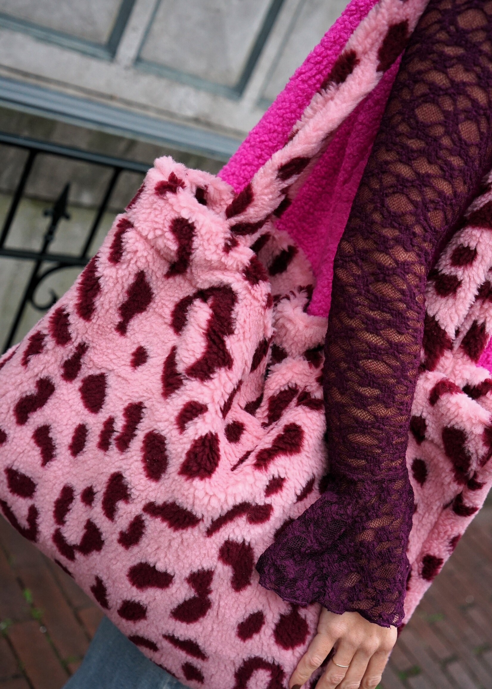 TEDDY SHOPPER LEO ROZE BURGUNDY