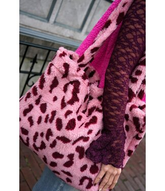 TEDDY SHOPPER LEOPARD ROZE BURGUNDY
