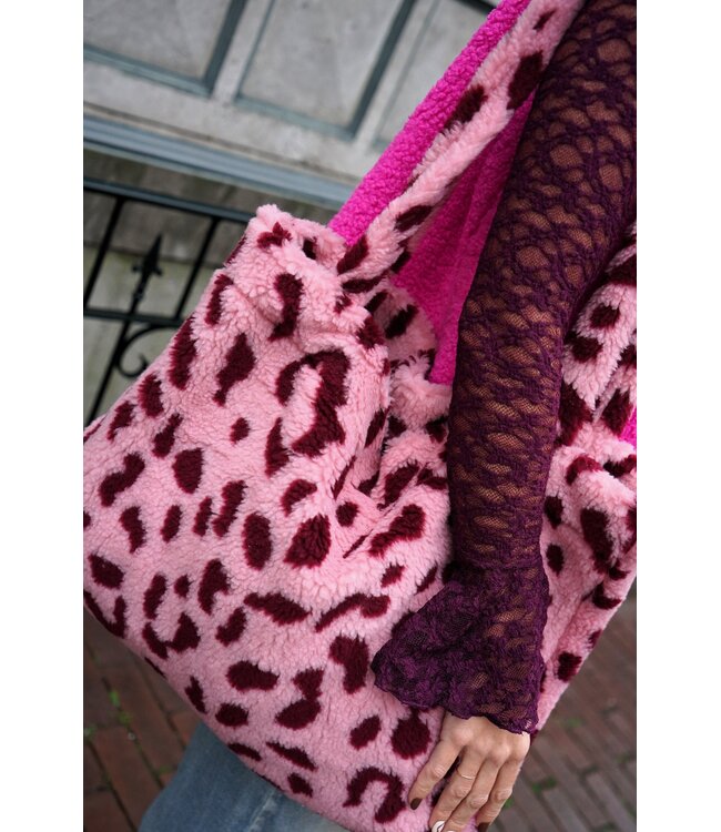TEDDY SHOPPER LEOPARD ROZE BURGUNDY