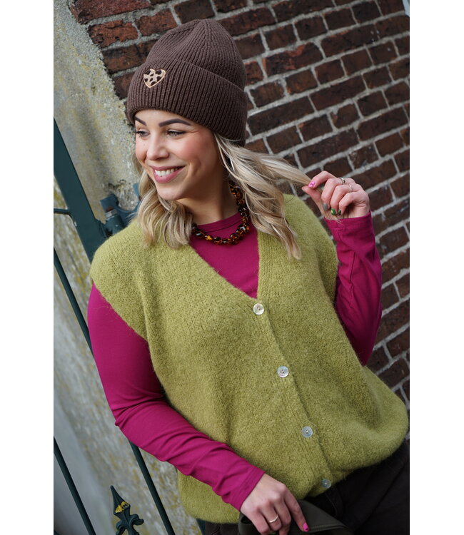 GEBREID GILET GROEN
