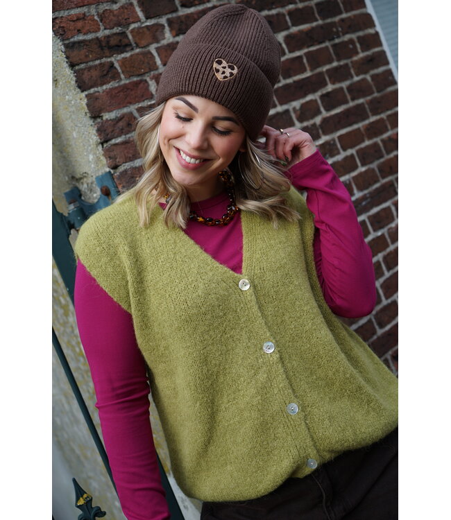 GEBREID GILET GROEN