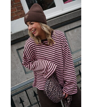 STREEP TOP MAE BRUIN ROZE
