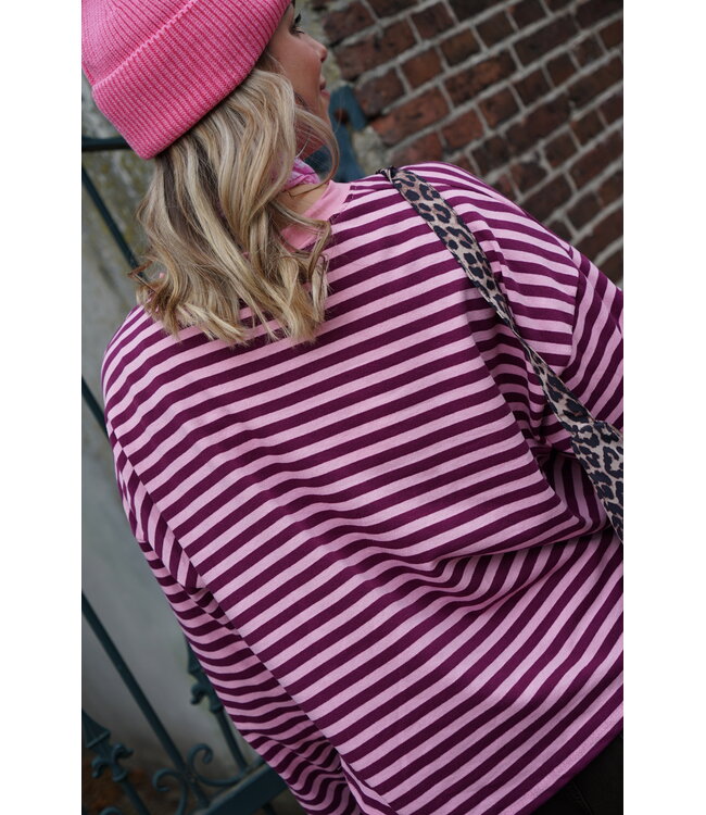 STREEP TOP MAE AUBERGINE ROZE