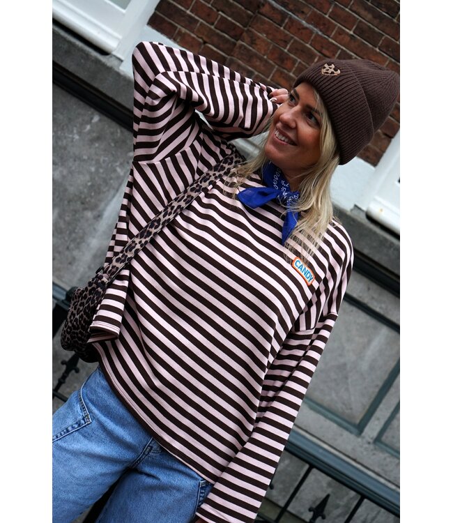 STREEP TOP LIV CANDY BRUIN ROZE