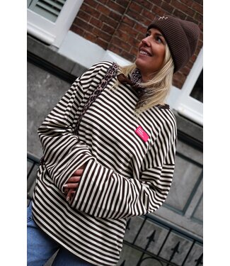 OVERSIZED STREEP TOP BRUIN ECRU