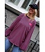OVERSIZED STREEP TOP BLAUW ROZE