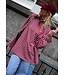 OVERSIZED STREEP TOP BURGUNDY ROZE