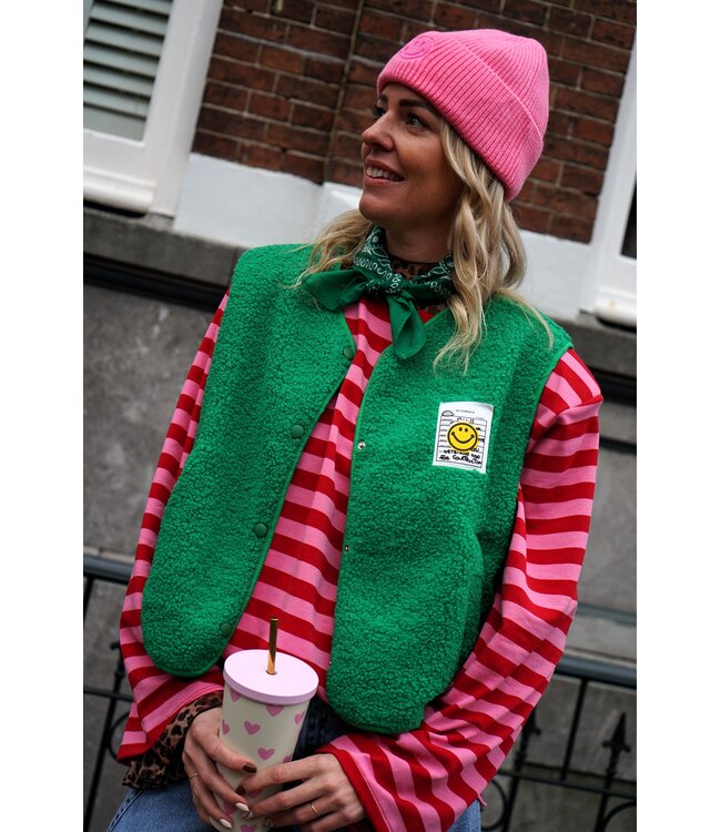 GILET SMILEY GROEN