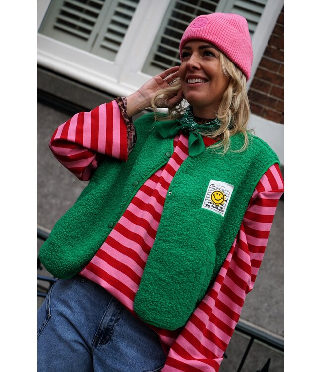 GILET SMILEY GROEN
