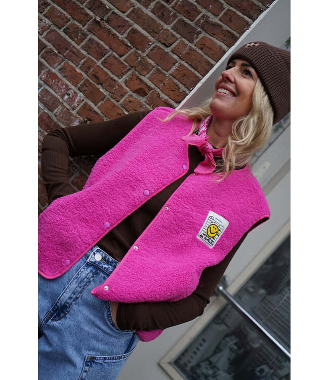 GILET SMILEY FUCHSIA