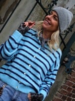 STREEP VEST BLAUW