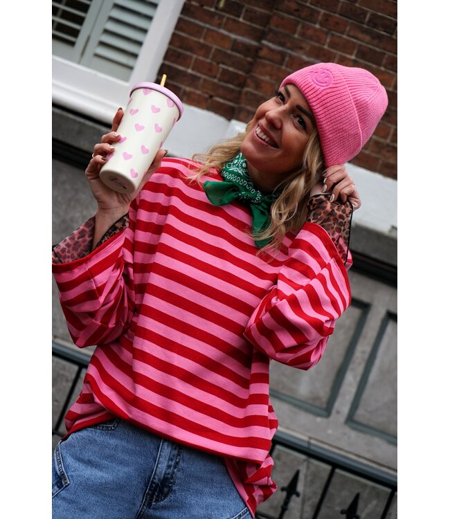 STREEP TOP BO ROOD ROZE