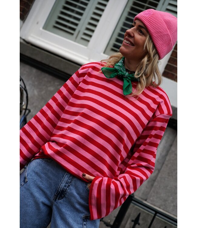 STREEP TOP BO ROOD ROZE