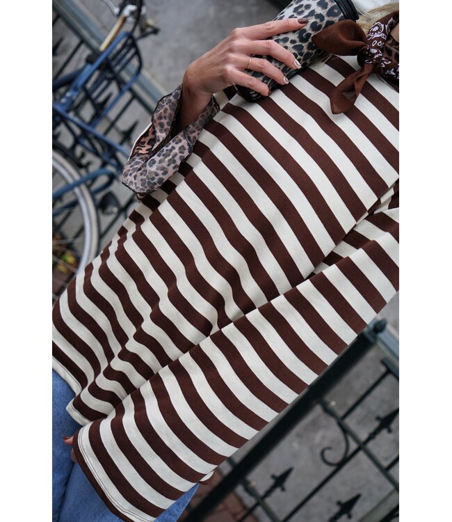 STREEP TOP BO BRUIN ECRU