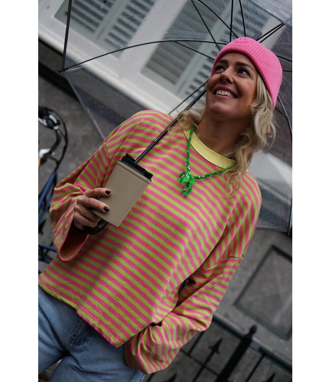 STREEP TOP RIVER ROZE GROEN