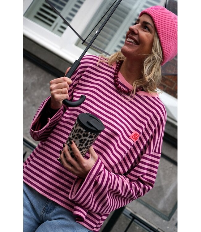 STREEP TOP AMOUR AUBERGINE ROZE