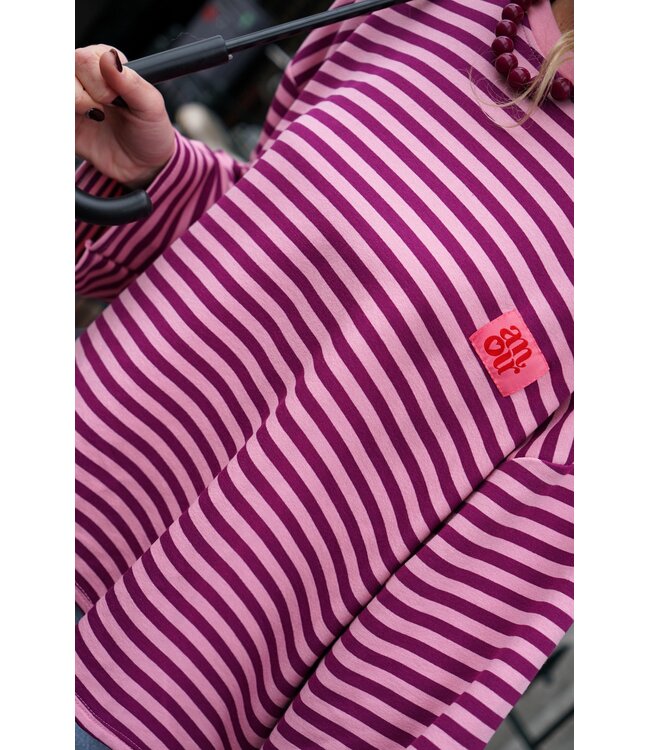 STREEP TOP AMOUR AUBERGINE ROZE