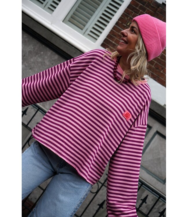 STREEP TOP AMOUR AUBERGINE ROZE