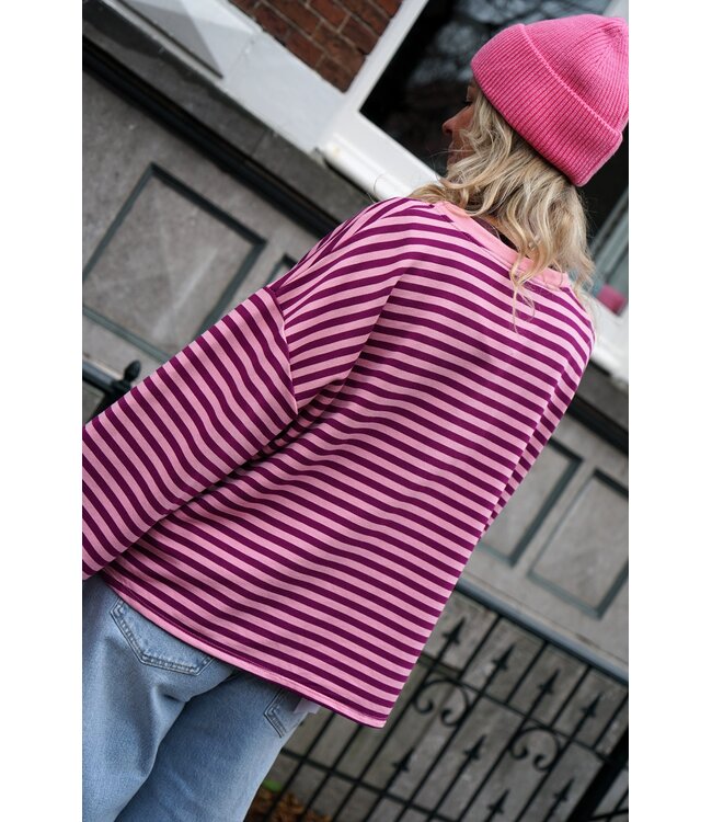 STREEP TOP AMOUR AUBERGINE ROZE