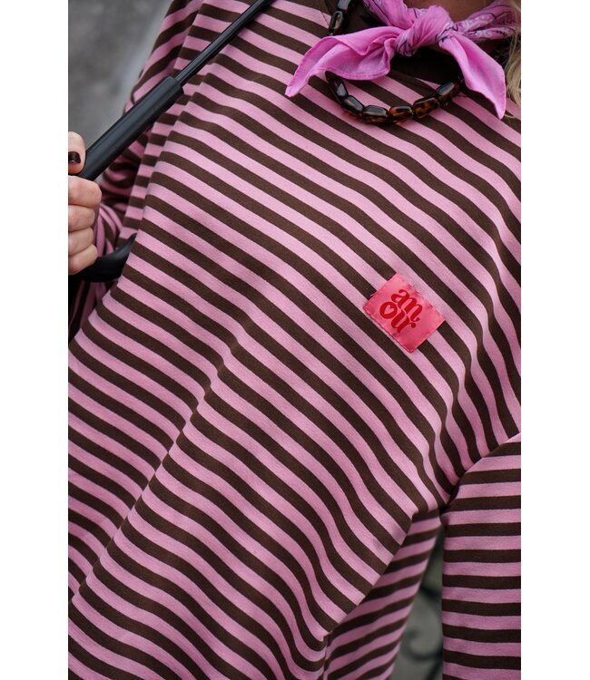 STREEP TOP AMOUR BRUIN ROZE