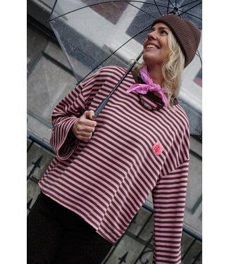 STREEP TOP AMOUR BRUIN ROZE