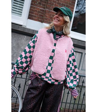 TEDDY GILET AMOUR POEDERROZE