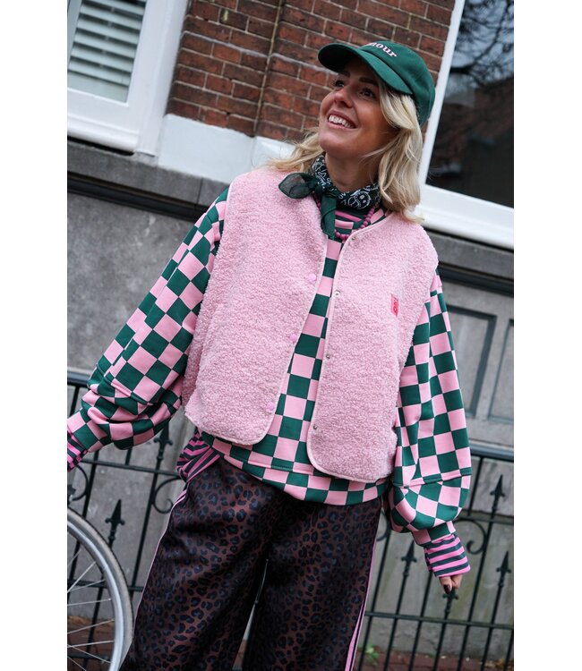 TEDDY GILET AMOUR POEDERROZE