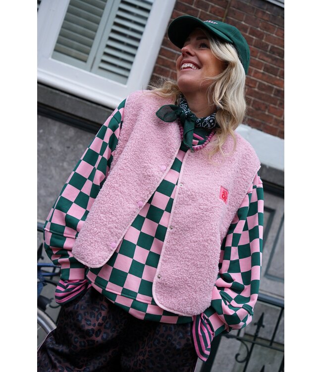 TEDDY GILET AMOUR POEDERROZE