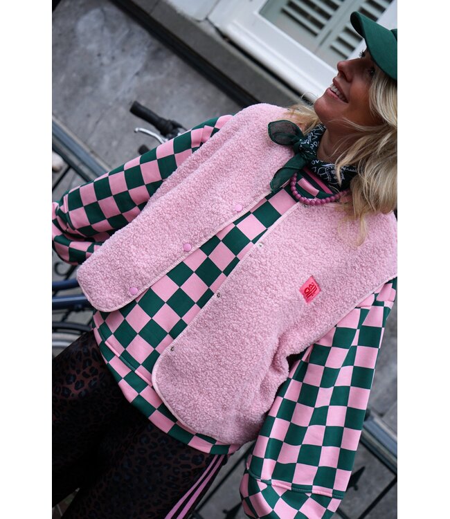 TEDDY GILET AMOUR POEDERROZE