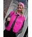 TEDDY GILET AMOUR FUCHSIA