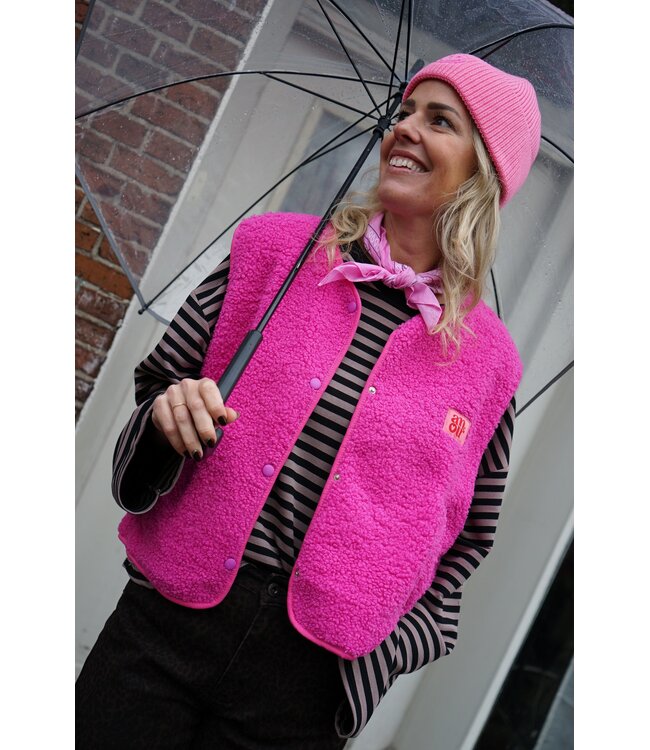 TEDDY GILET AMOUR FUCHSIA