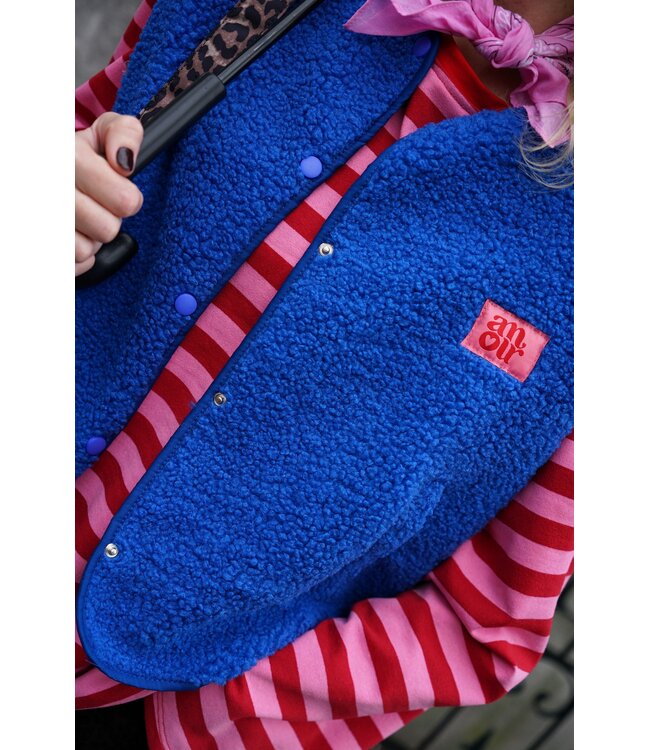 TEDDY GILET AMOUR BLAUW