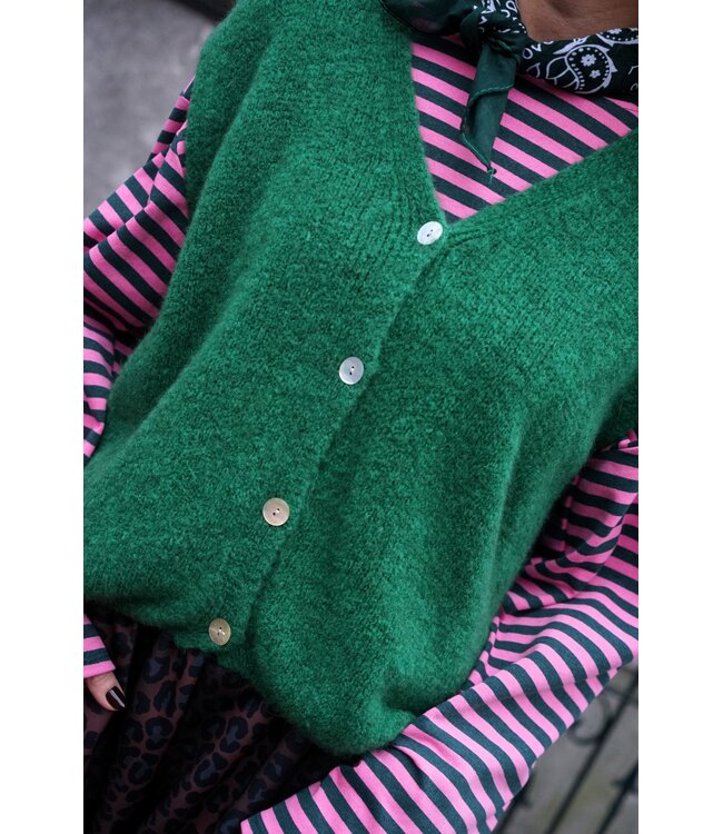 GEBREID GILET GROEN