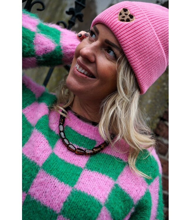 MUTS HART ROZE LEOPARD