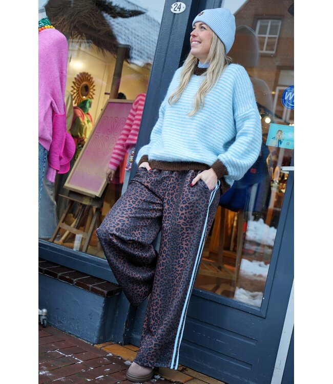 LEOPARD BROEK BLAUW