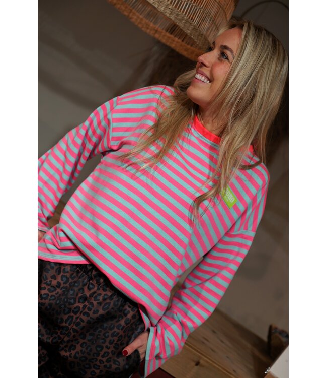STREEP TOP LIV SOHO FUCHSIA BLAUW