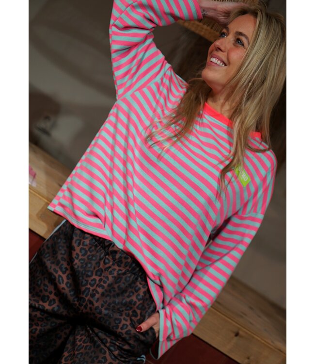 STREEP TOP LIV SOHO FUCHSIA BLAUW