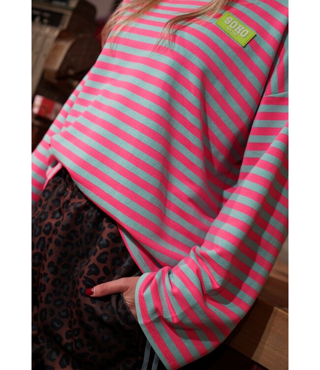 STREEP TOP LIV SOHO FUCHSIA BLAUW