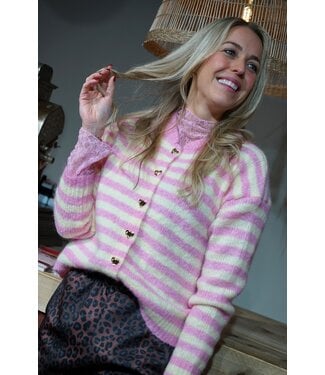 HARTJES VEST ROZE GEEL